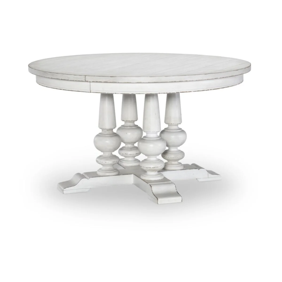 Complete Round Table Dining Sets Aged White 4
