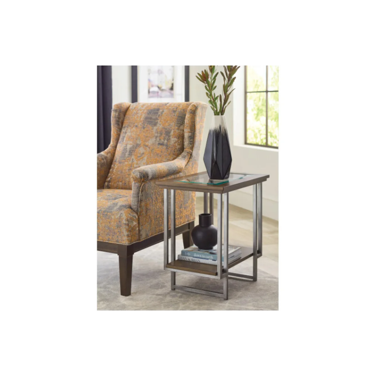 Ingrid Rectangular Chairside Table Chairside Tables Brown 6