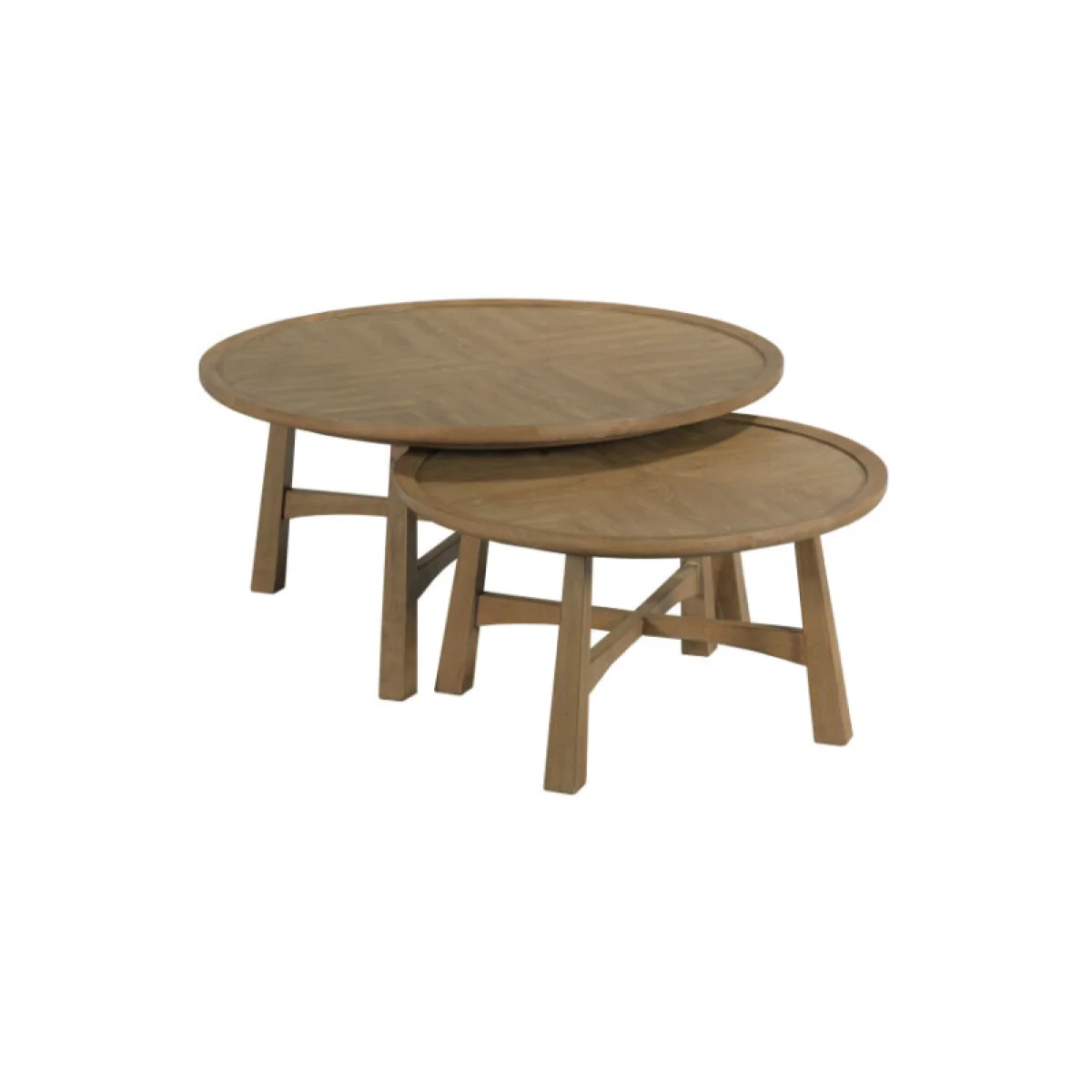 Milo Round Coffee Table Set Cocktail & Coffee Tables Brown 4