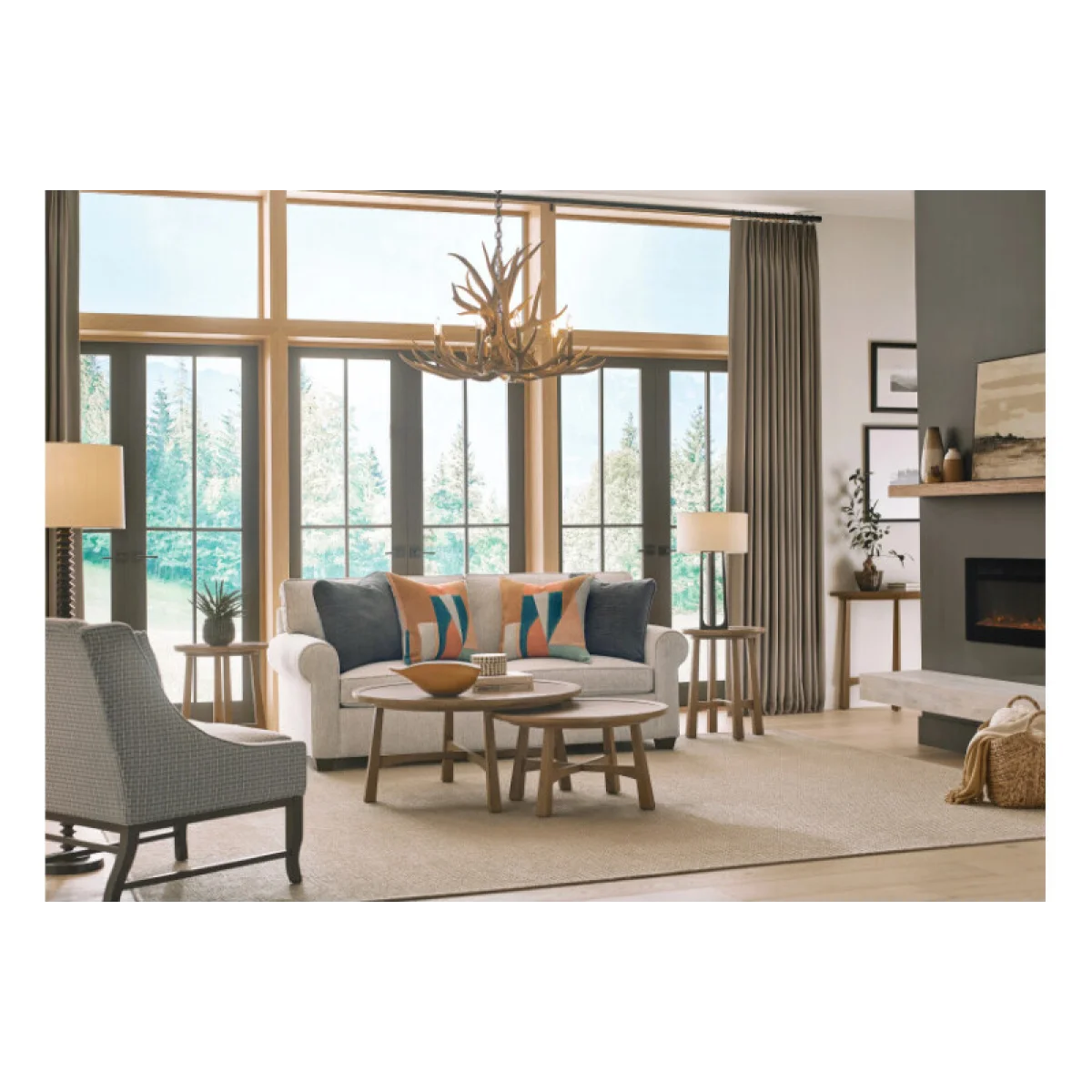 Milo Round Coffee Table Set Cocktail & Coffee Tables Brown 6