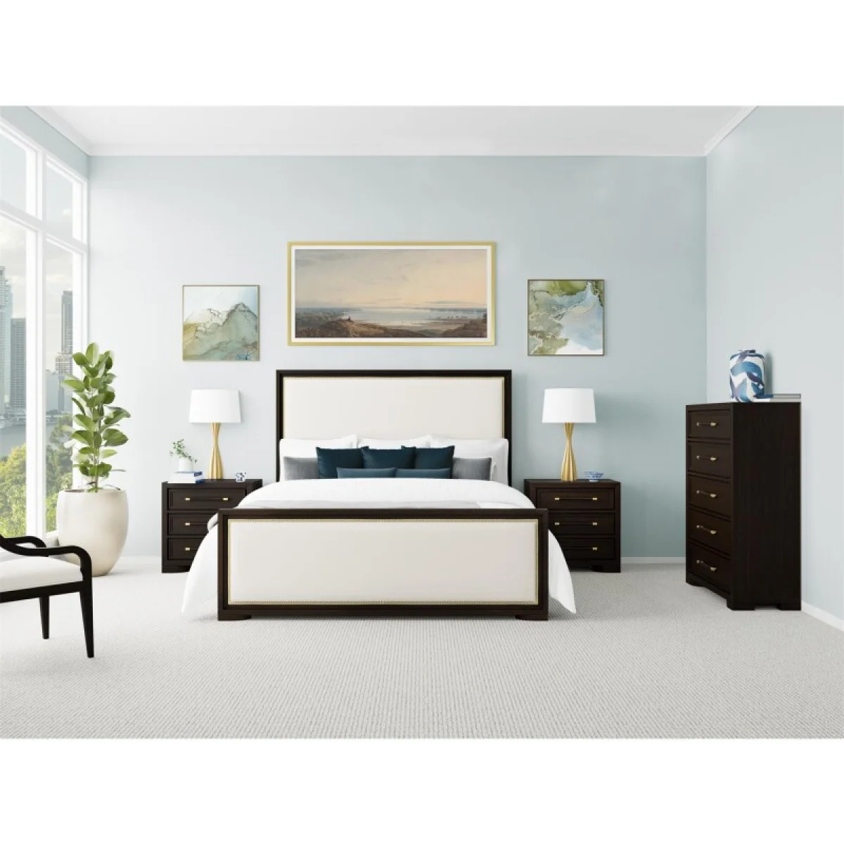 3 Drawer Nightstand Nightstands black 14