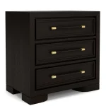 3 Drawer Nightstand Nightstands black 39
