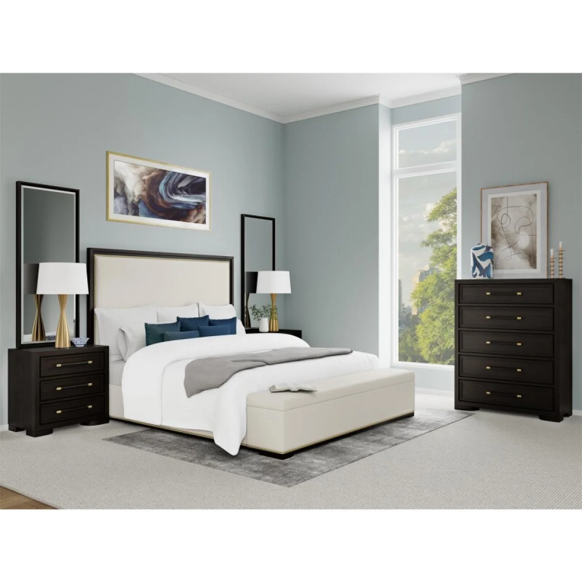 3 Drawer Nightstand Nightstands black 16