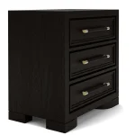3 Drawer Nightstand Nightstands black 32