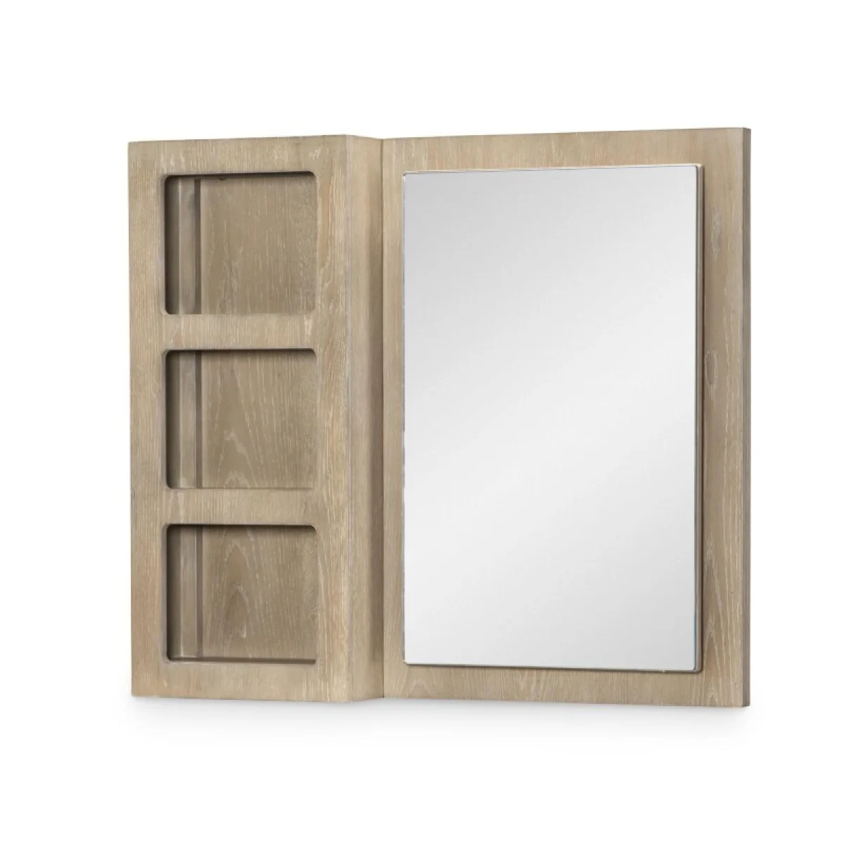 Storage Mirror Weathered Oak Finish Bedroom Mirrors Brown 4