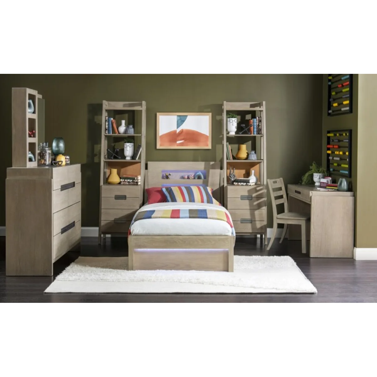Complete Panel Bed Twin 33 Weathered Oak Finish Youth Beds Brown 11