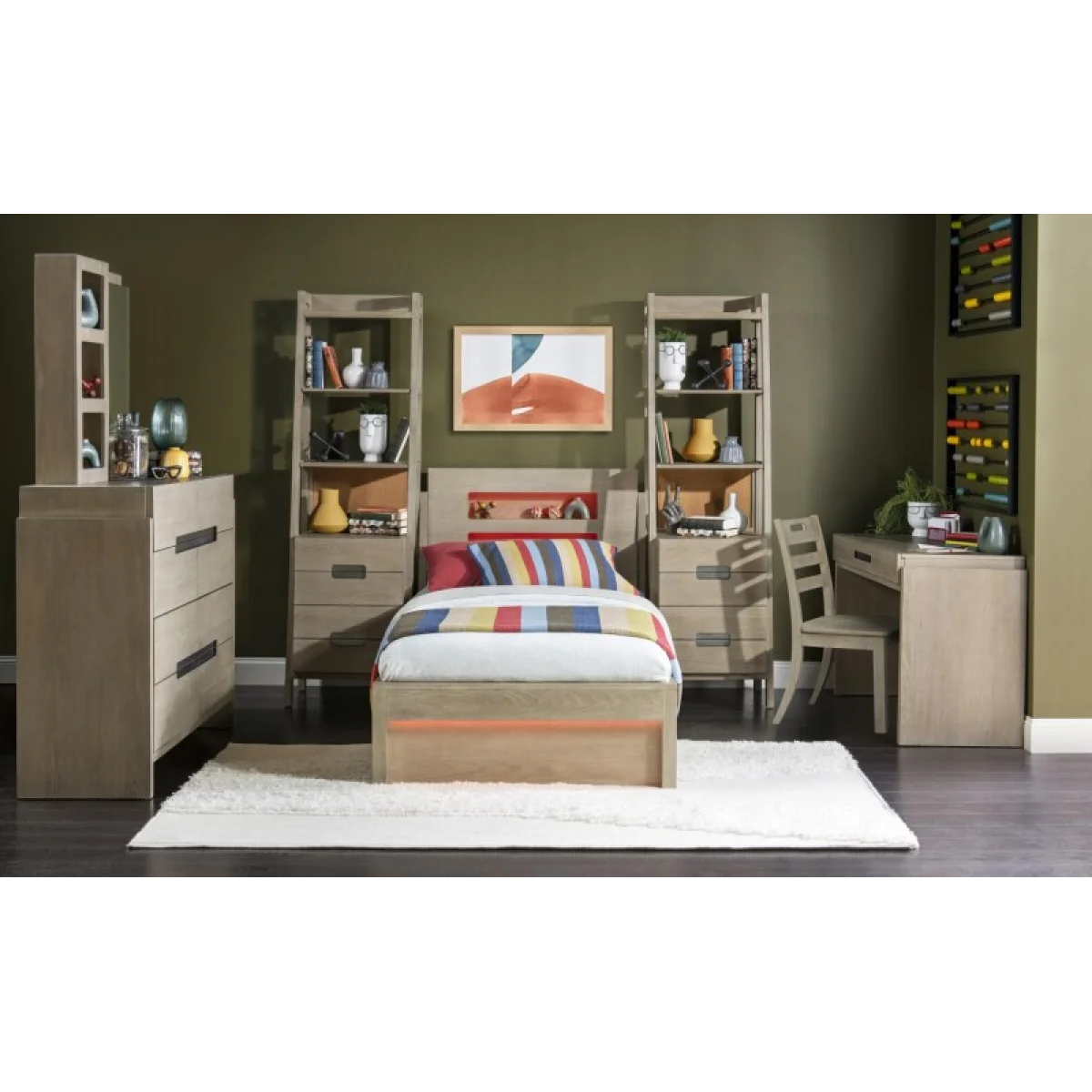 Complete Panel Bed Twin 33 Weathered Oak Finish Youth Beds Brown 15