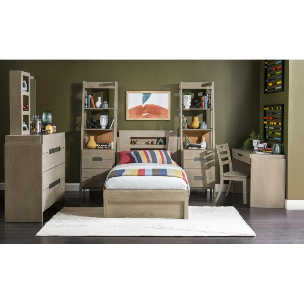 Complete Panel Bed Twin 33 Weathered Oak Finish Youth Beds Brown 16