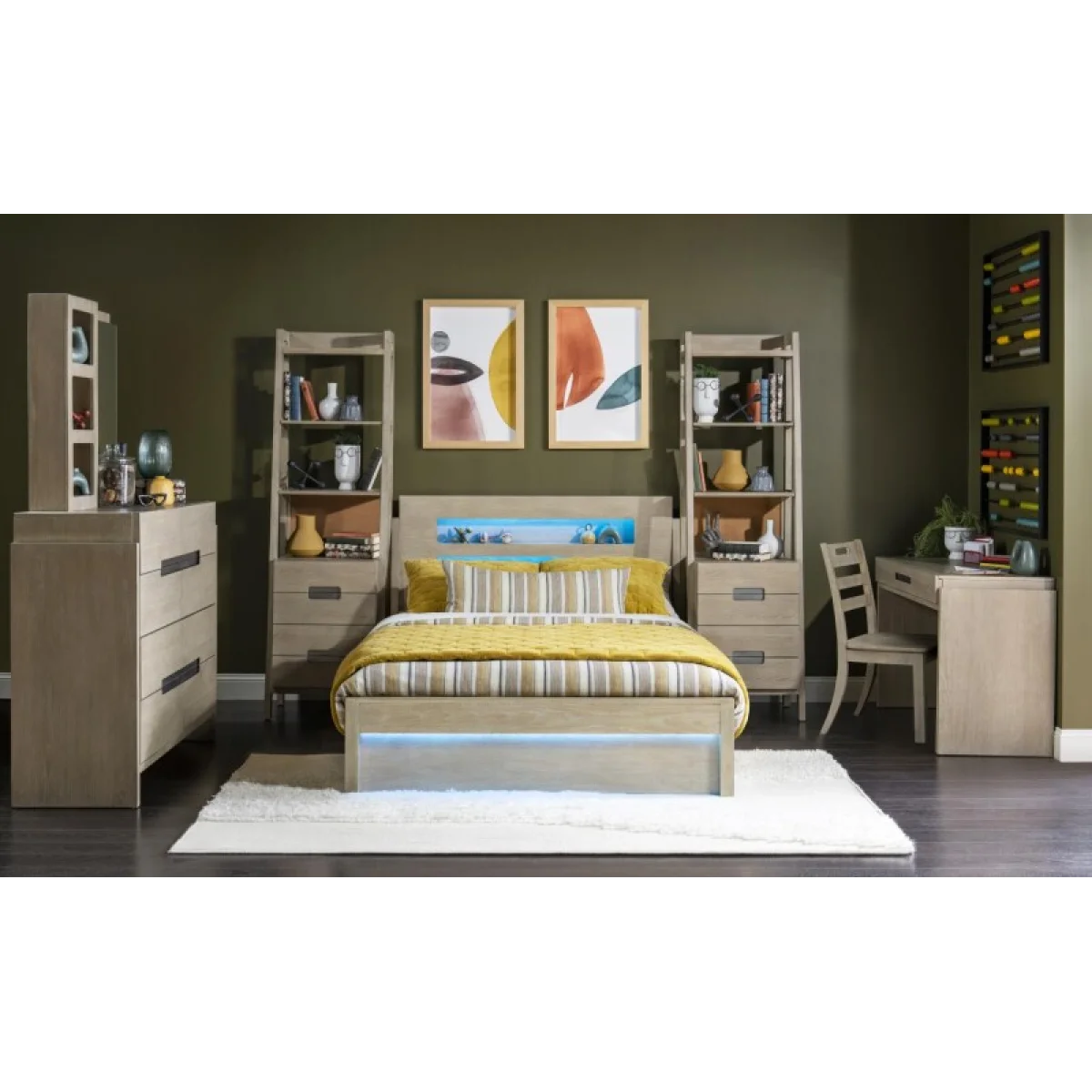 Complete Panel Bed 46 Weathered Oak Finish Youth Beds Brown 9