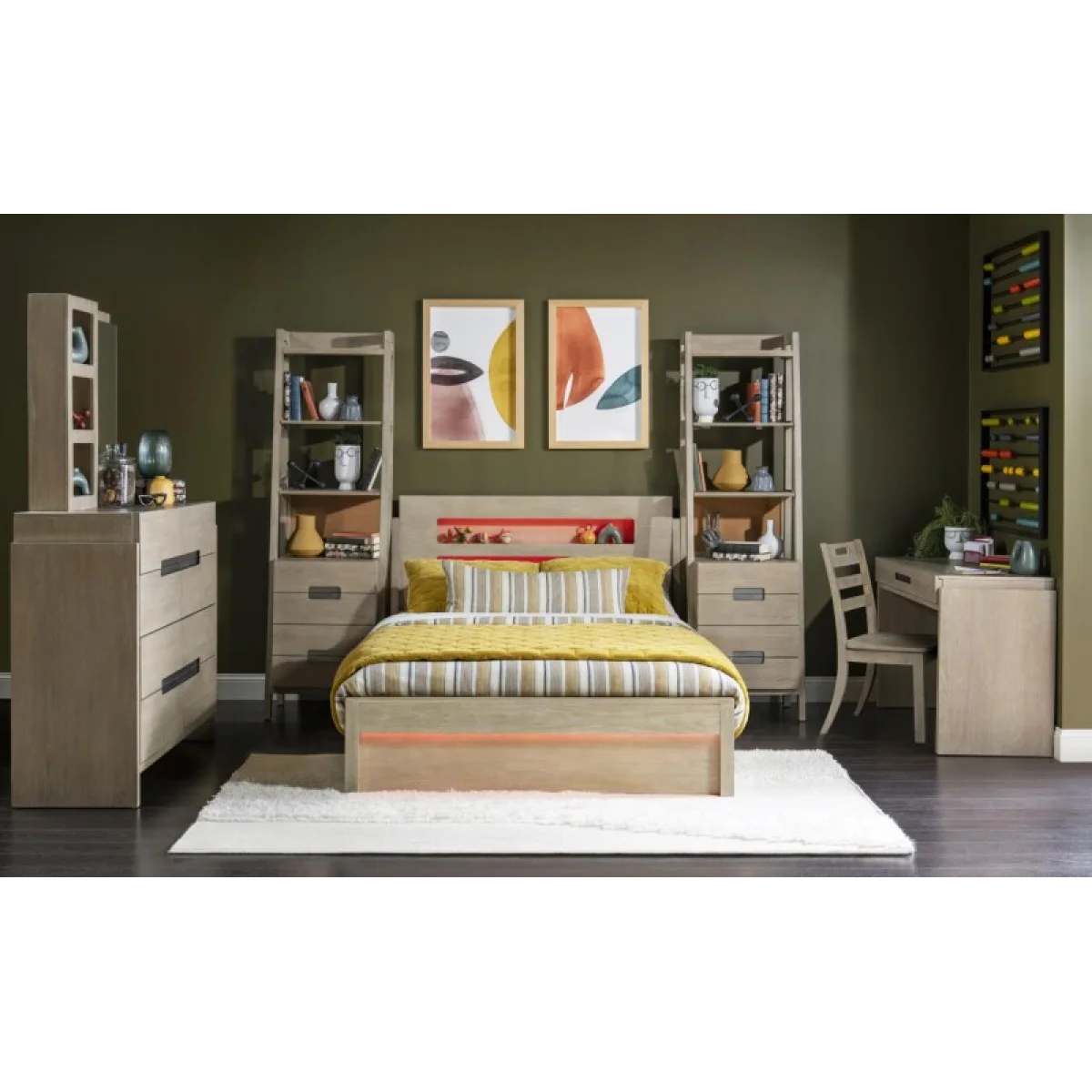 Complete Panel Bed 46 Weathered Oak Finish Youth Beds Brown 7