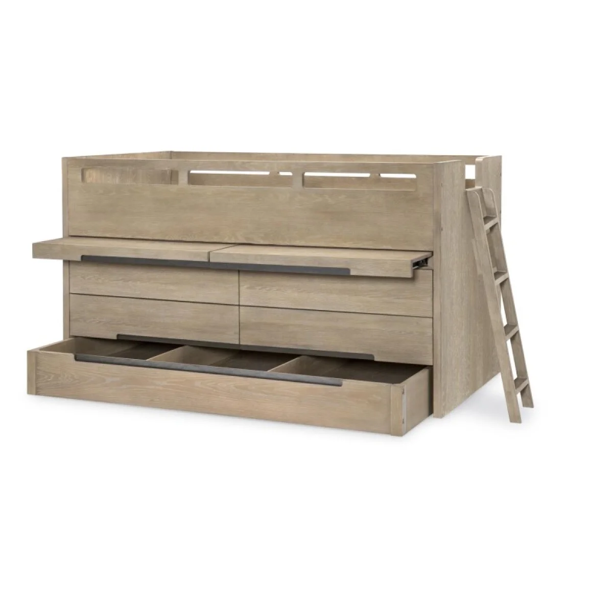 Complete Captains Bed 33 Weathered Oak Finish Youth Beds Brown 16
