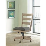 Wood Back Uph Desk Chair Office Chairs Cream 7