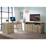 Single Pedestal Desk Desks Cream 11