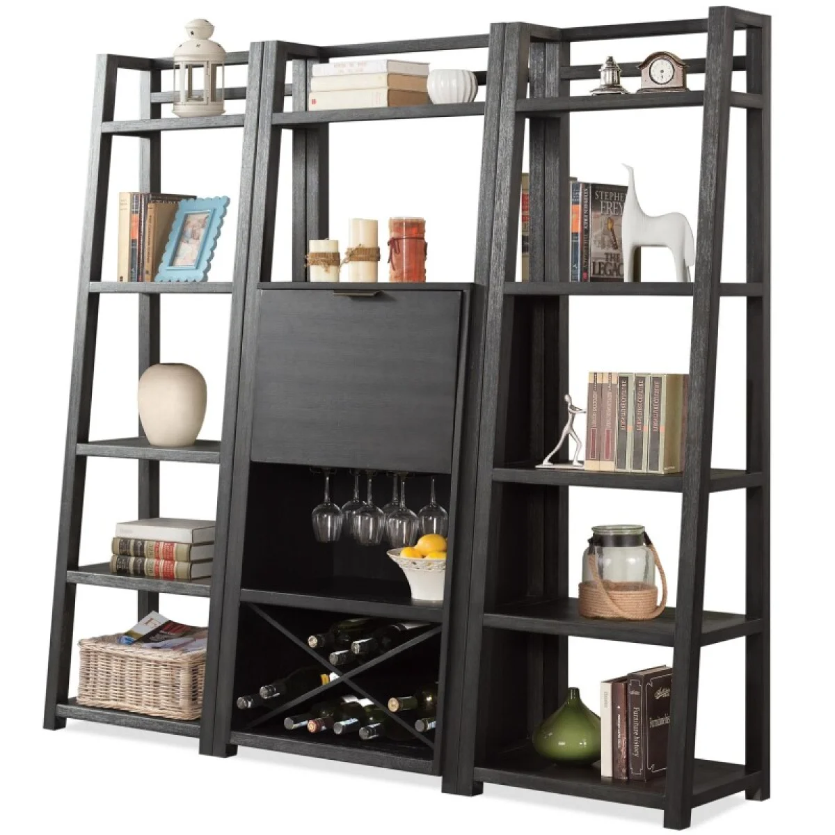 Leaning Bookcase Bookcases black 12