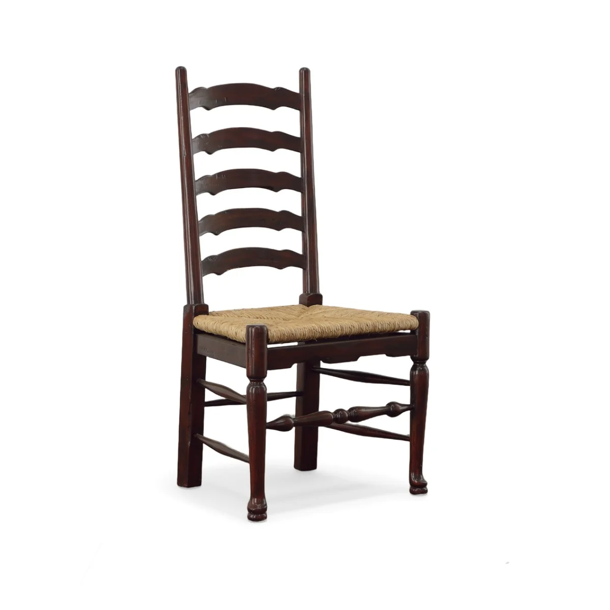 English Country Ladderback Side Chair Chairs & Benches Brown 4