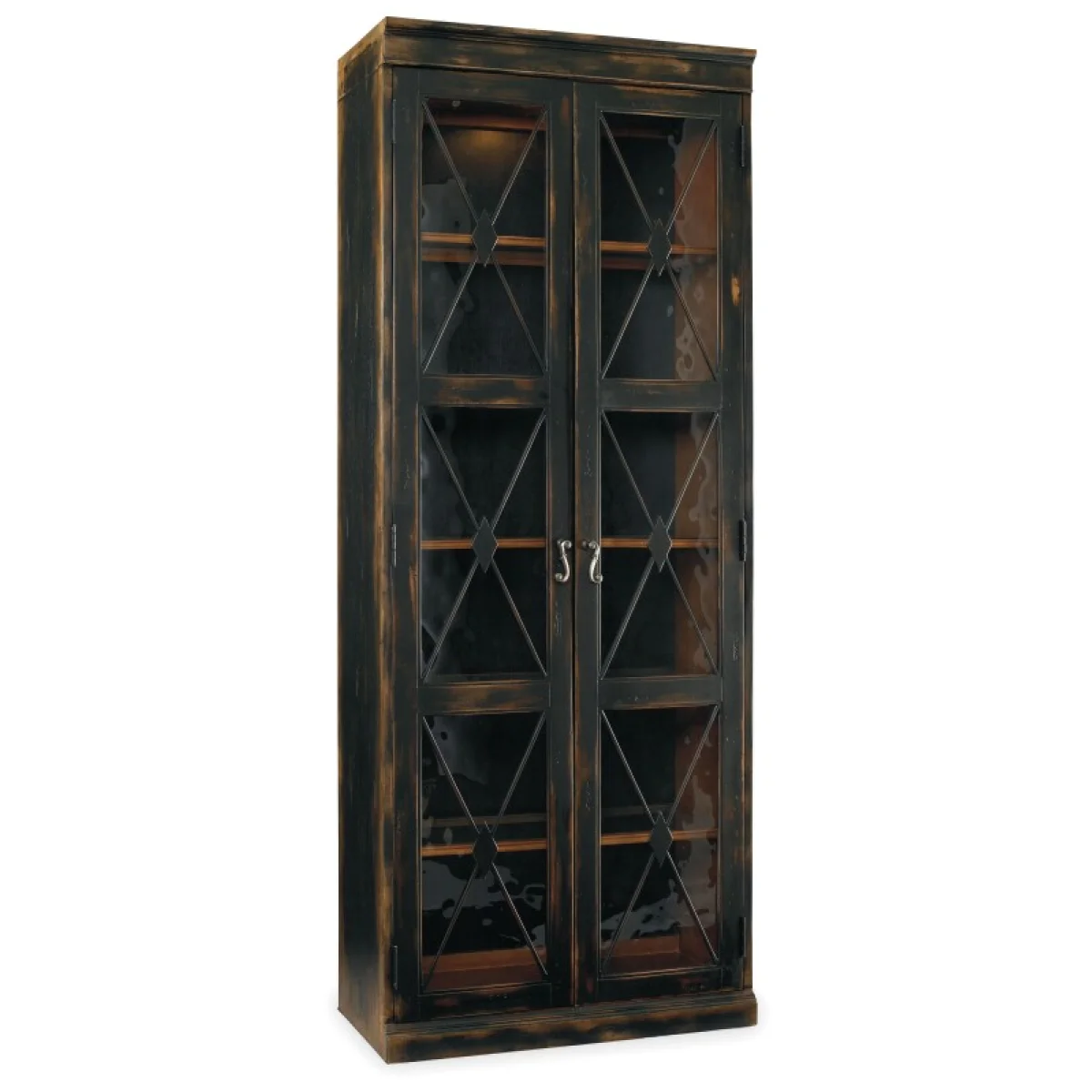 Sanctuary Two-Door Thin Display Cabinet – Ebony Dining Storage black 4