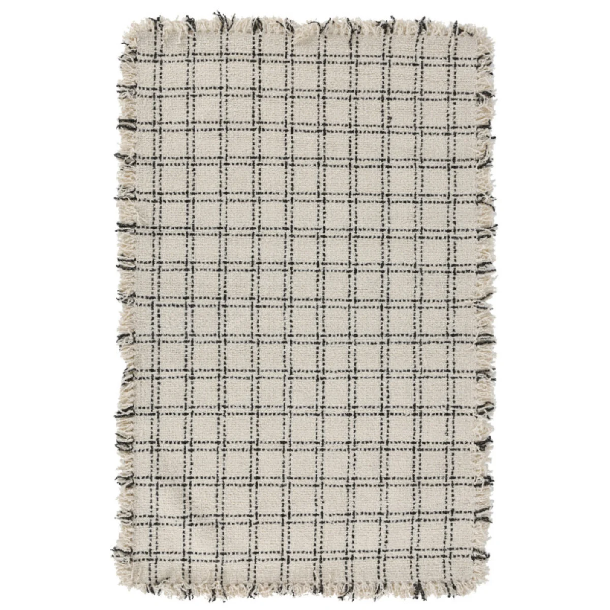 Bradbury Wool 1’x1′ swatch Rugs Check Ivory/Black 4