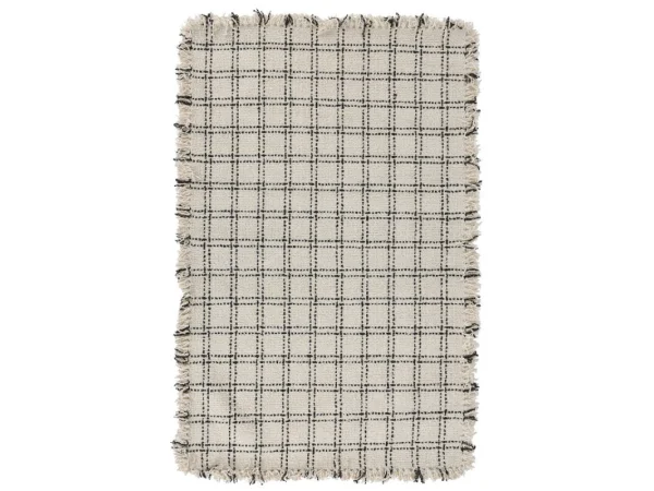 Bradbury Wool 5’x8′ Rugs Check Ivory/Black