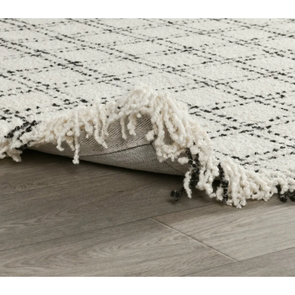 Bradbury Wool 8’x10′ Rugs Check Ivory/Black 8