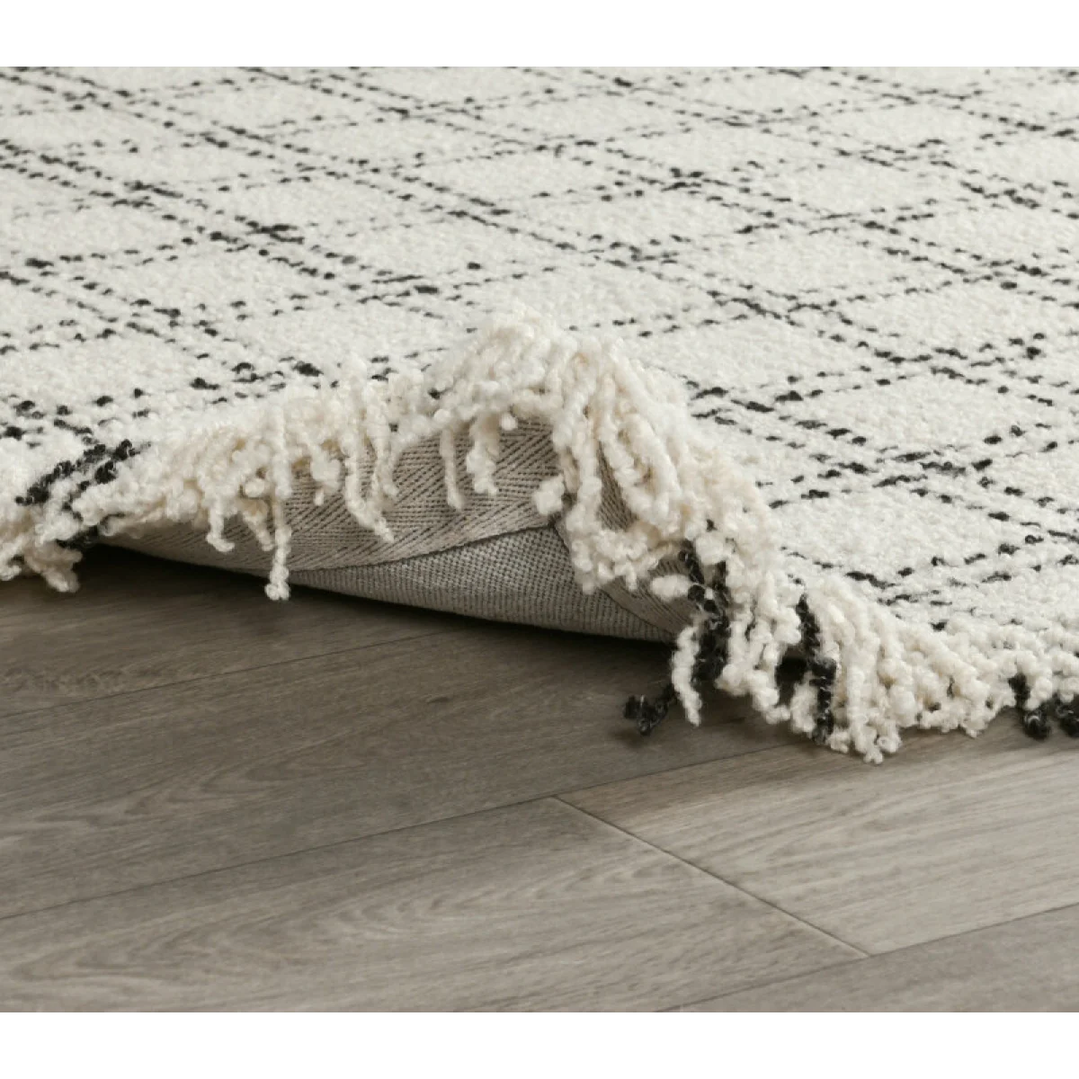 Bradbury Wool 10’x14′ Rugs Check Ivory/Black 8