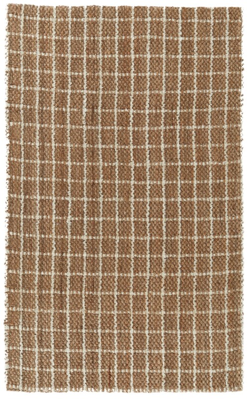 Windowpane Chenille Natural/ivory 5'x8'