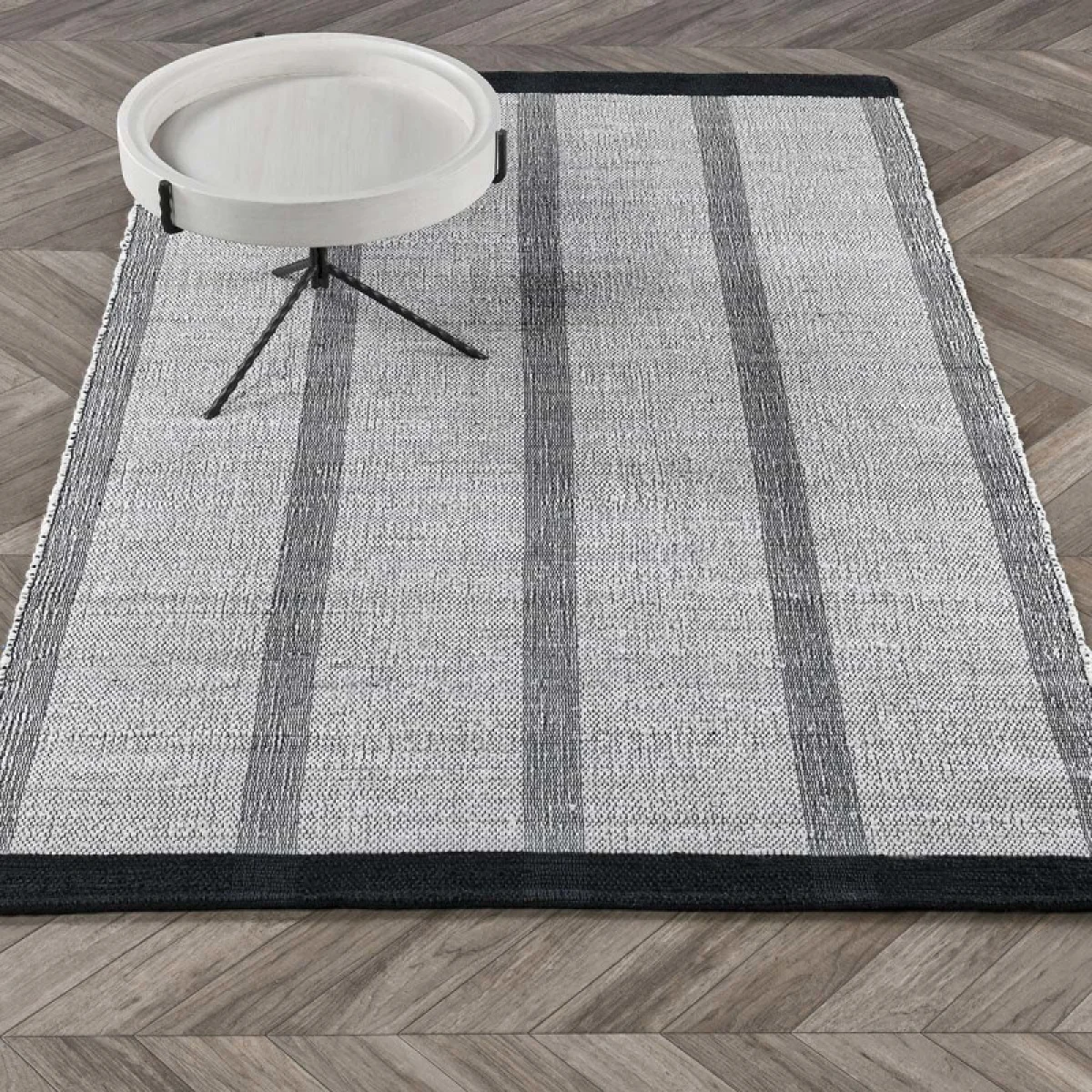 Kochi Stripe Ivory/black 5’x8′ Rugs Classic Home 9