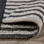 Kofu Stripe Natural/black 1’x1′ swatch Rugs Classic Home 11