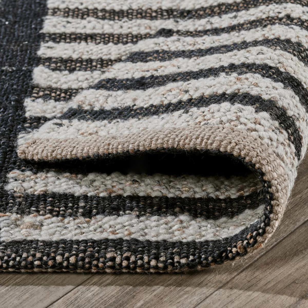 Kofu Stripe Natural/black 5’x8′ Rugs Classic Home 6