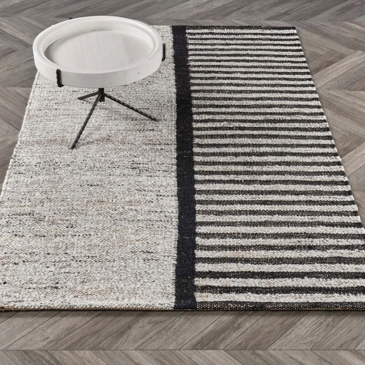 Kofu Stripe Natural/black 8’x10′ Rugs Classic Home 7