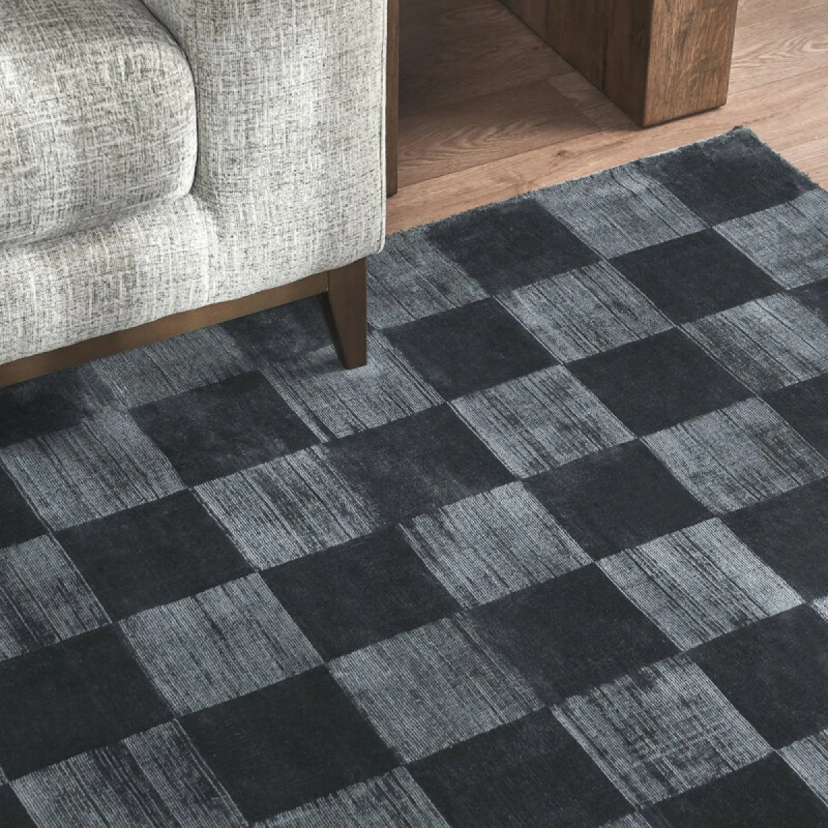 Berlin Check 5’x8′ Rugs black 10