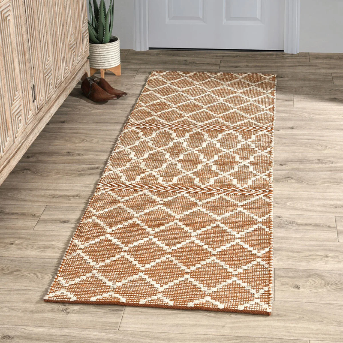 Indoor/outdoor Sonora Terracotta/ivory 2.6’x8′ Rugs Classic Home 7