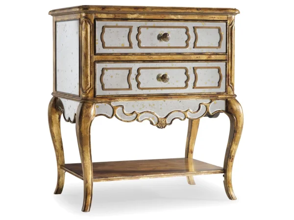 Sanctuary Mirrored Leg Nightstand – Bling Nightstands Gold