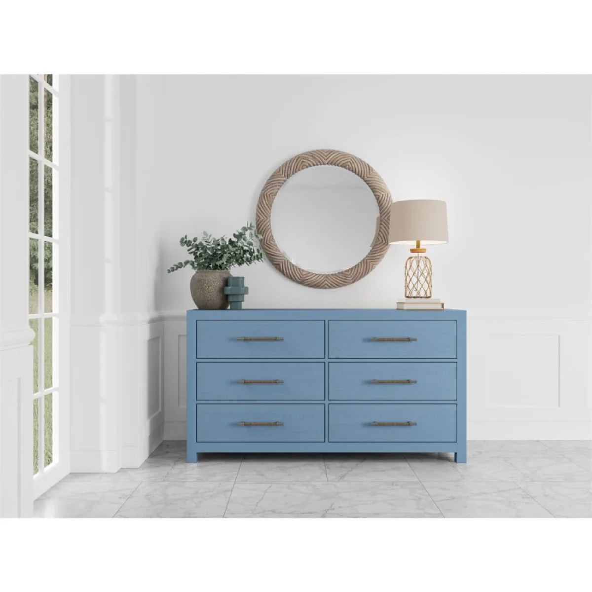 66″ 6-drawer Dresser-blue Dressers blue 12