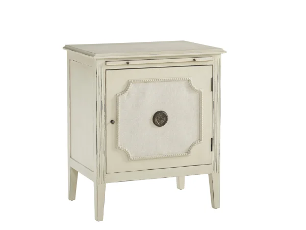 Linen & Beaded Front End Table End tables Cream