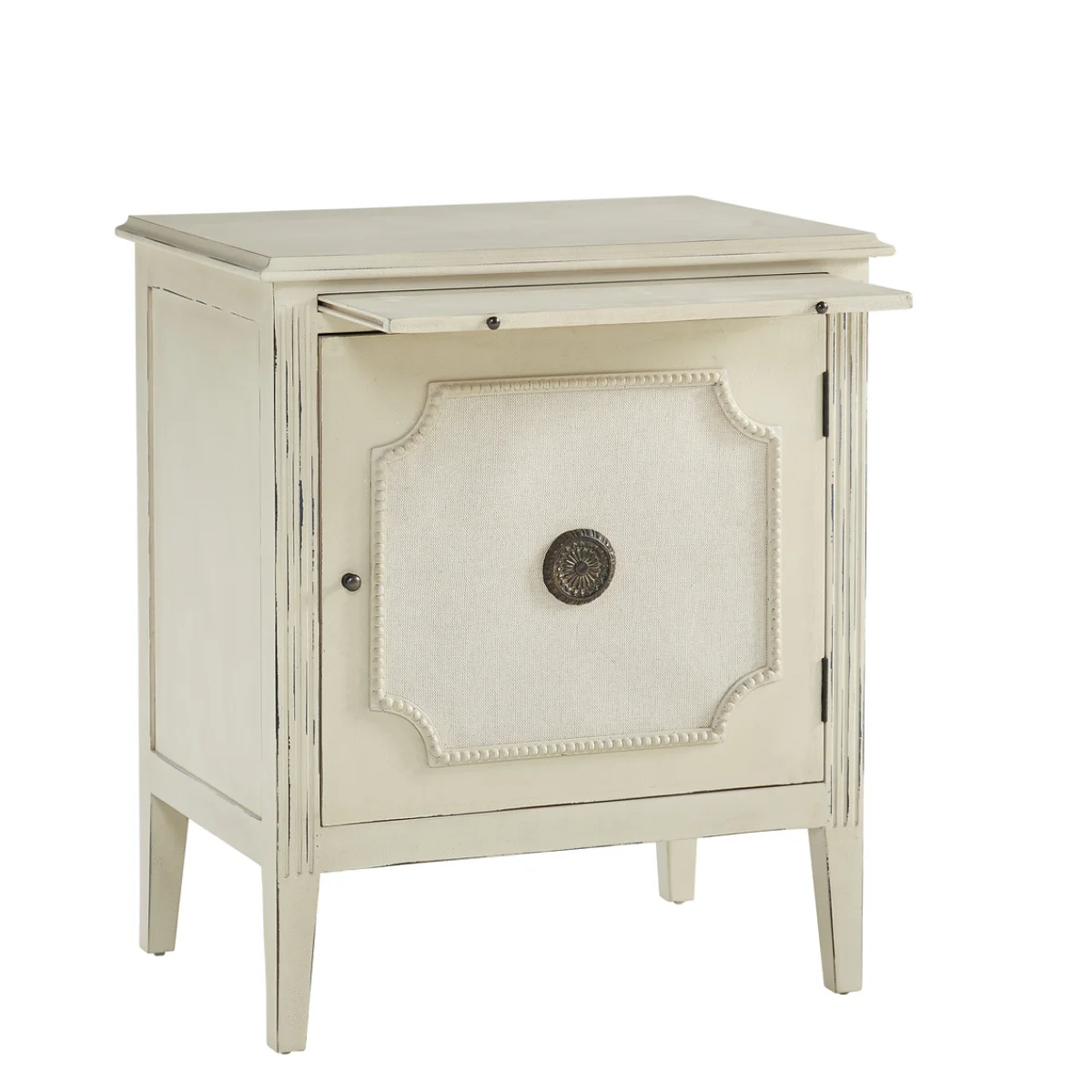 Linen & Beaded Front End Table End tables Cream 6