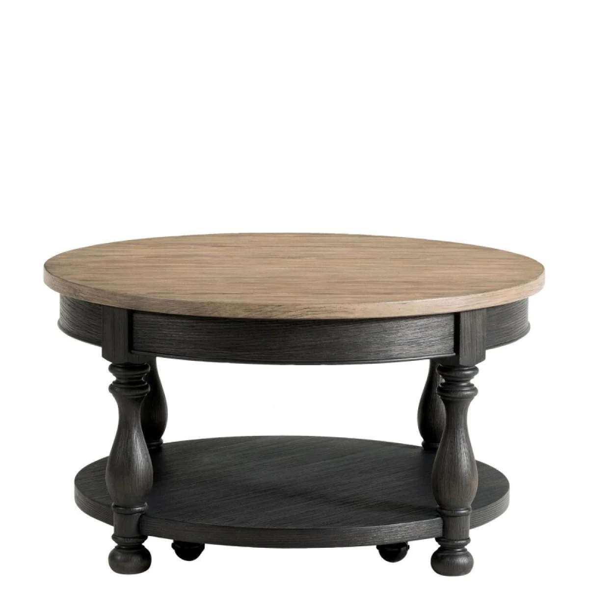 Round Cocktail Table Cocktail & Coffee Tables Antique Oak/matte Black 6