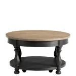Round Cocktail Table Cocktail & Coffee Tables Antique Oak/matte Black 12