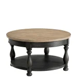 Round Cocktail Table Cocktail & Coffee Tables Antique Oak/matte Black 15
