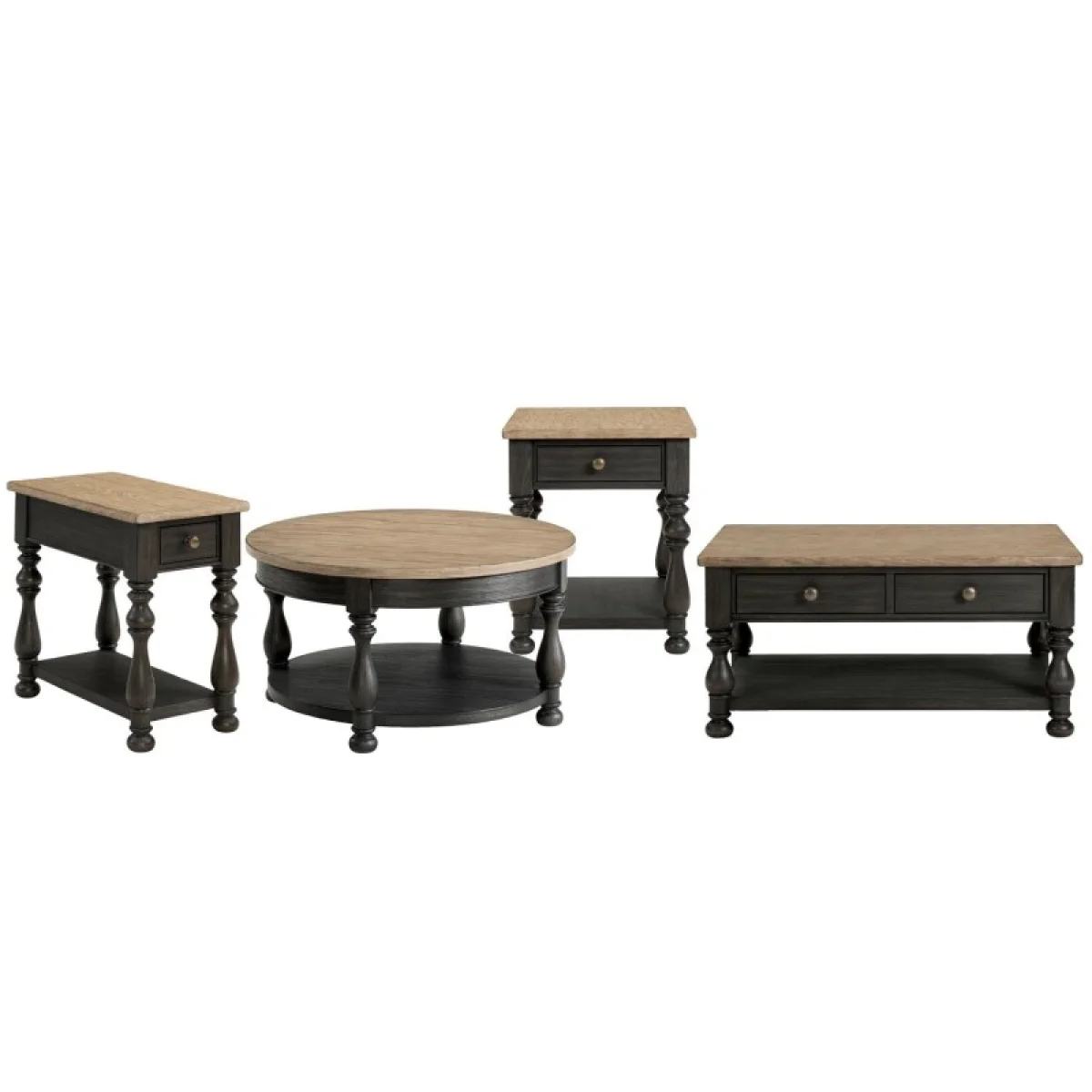 Chairside Table Chairside Tables Antique Oak/matte Black 4