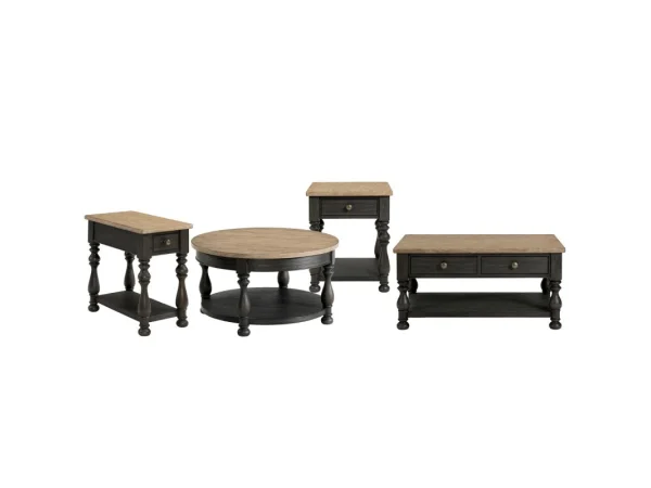 Chairside Table Chairside Tables Antique Oak/matte Black