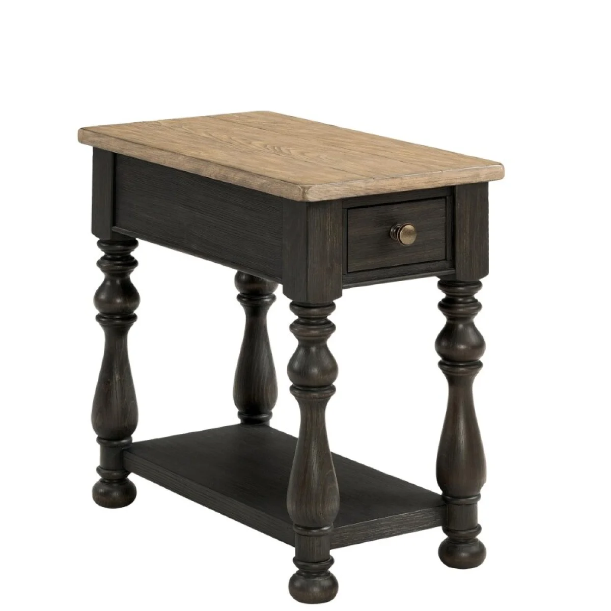 Chairside Table Chairside Tables Antique Oak/matte Black 6