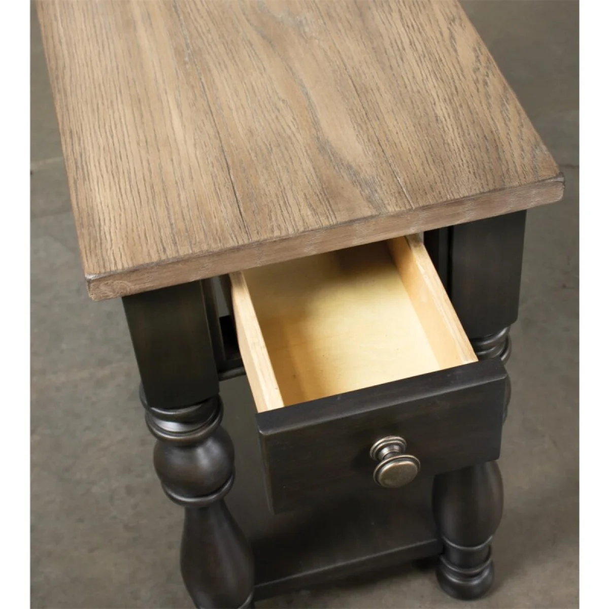 Chairside Table Chairside Tables Antique Oak/matte Black 10