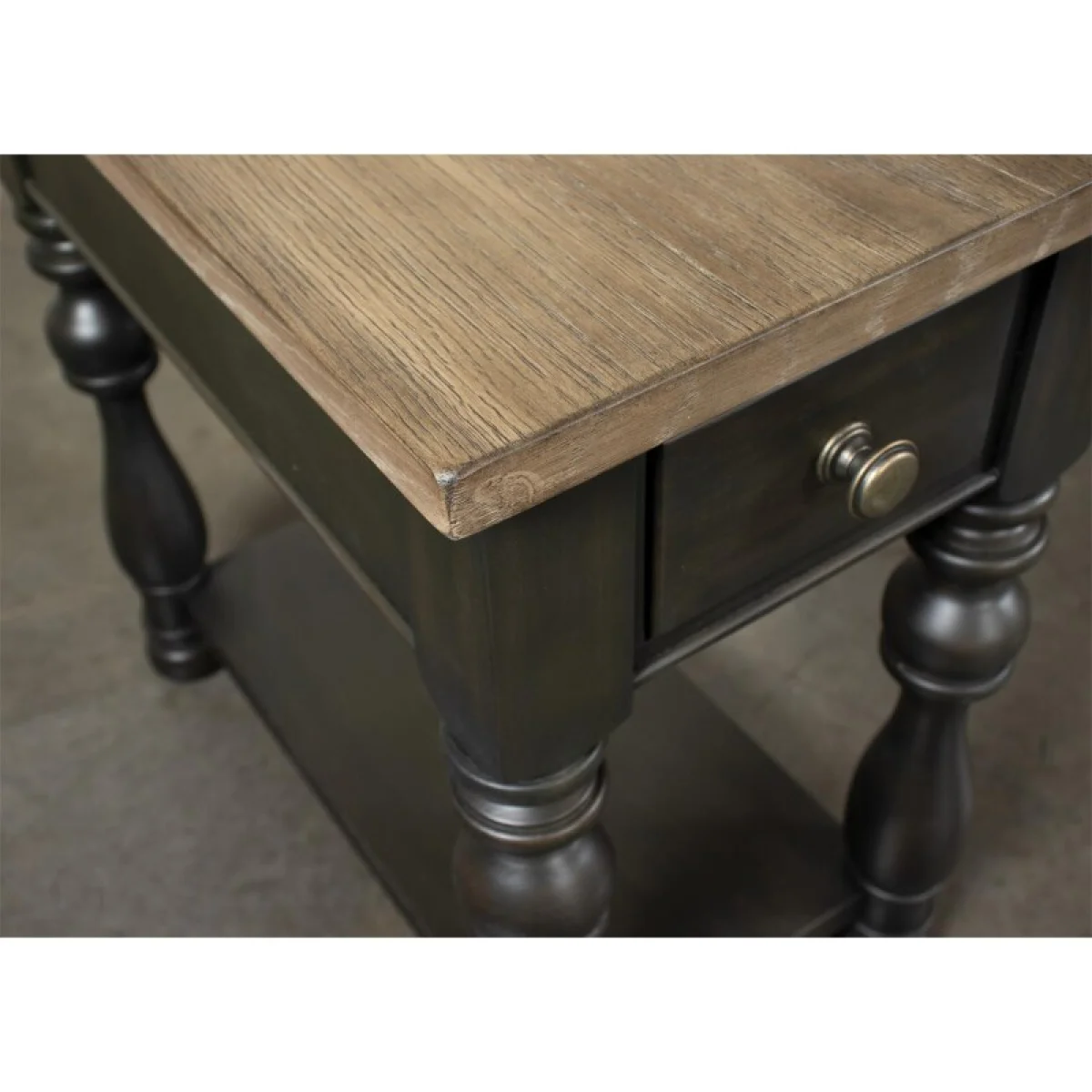 Chairside Table Chairside Tables Antique Oak/matte Black 12