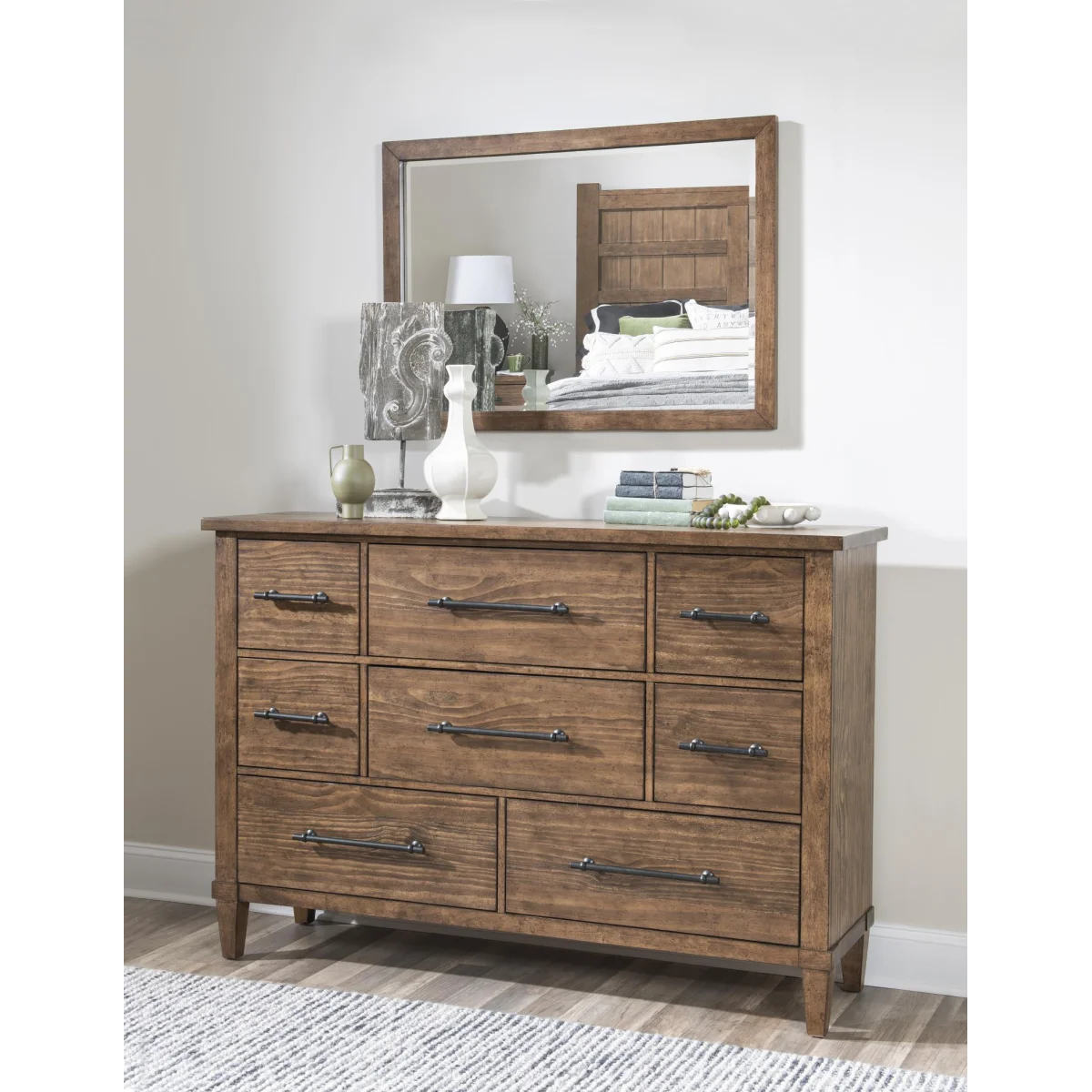 Rectangular Mirror Bedroom Mirrors Brown 7