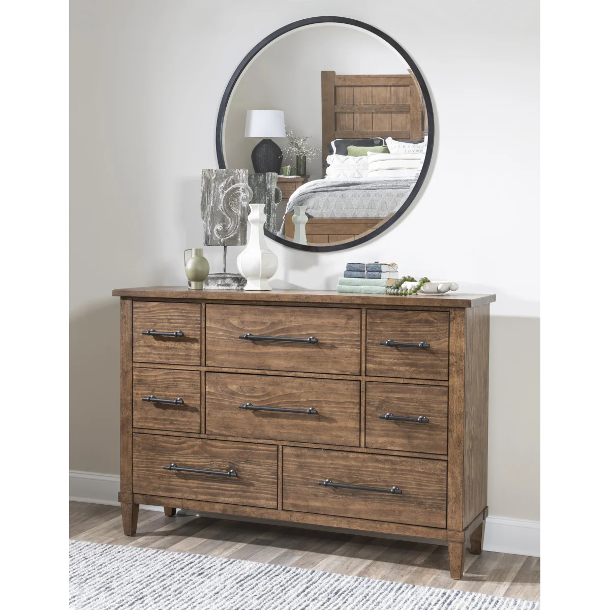 Eight Drawer Dresser Dressers Brown 7