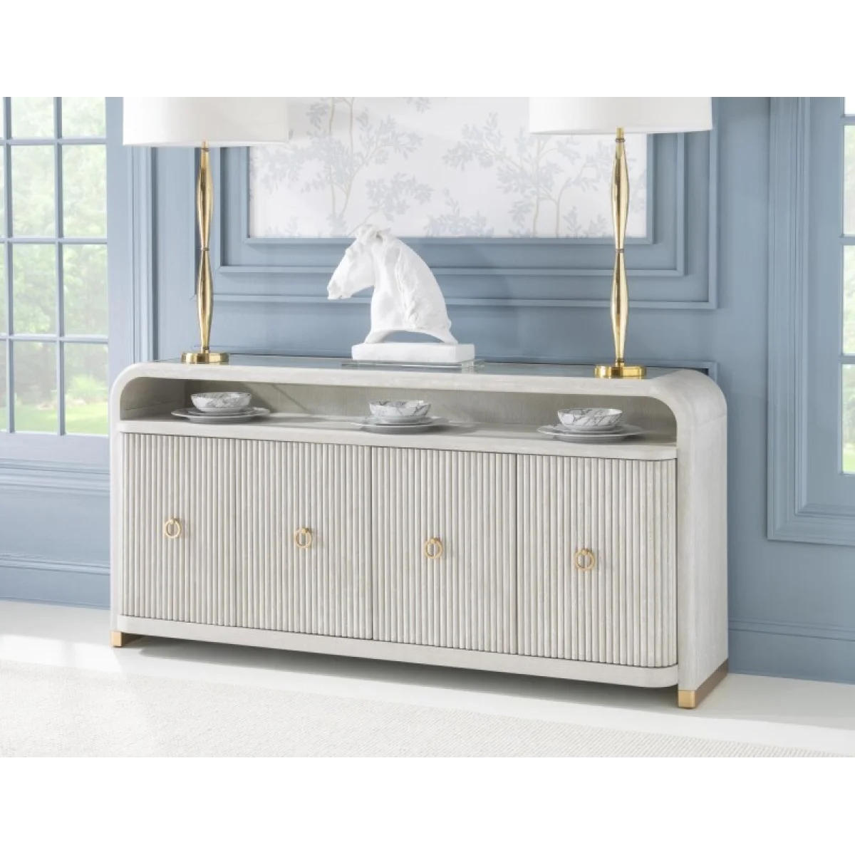 Oyster Credenza Dining Storage Cream 7