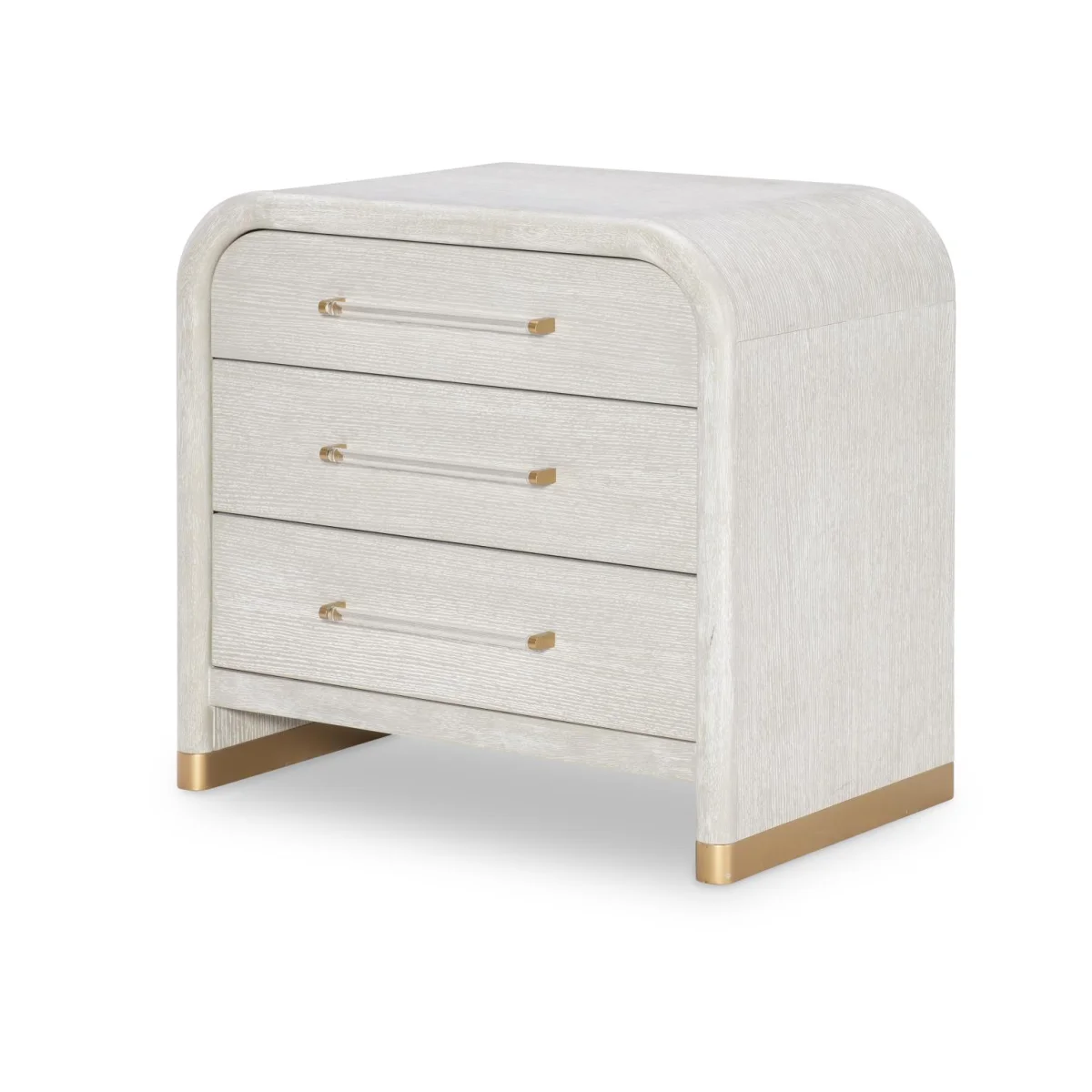 Oyster Three Drawer Nightstand Nightstands Cream 4