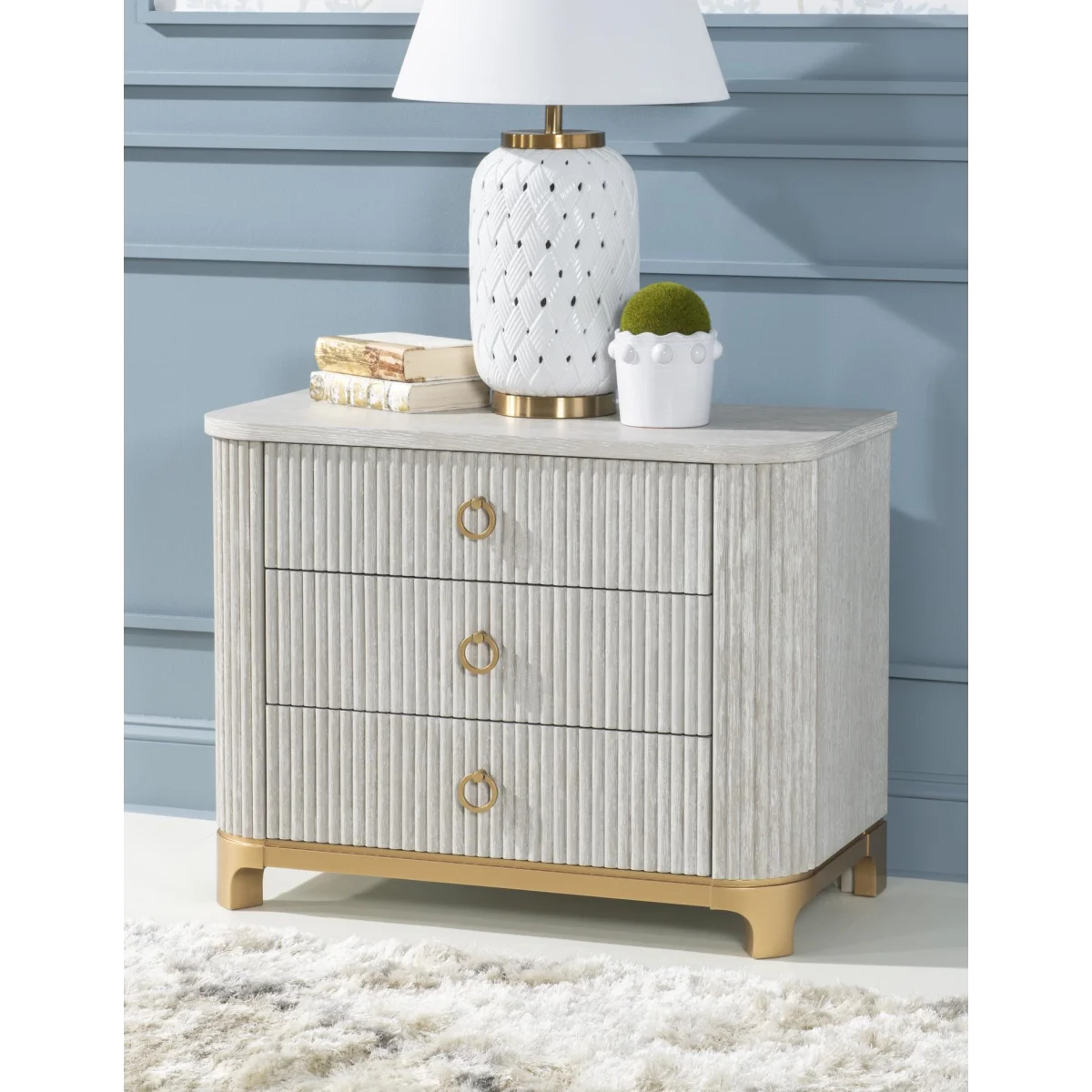 Oyster Chest Nightstand Nightstands Cream 6