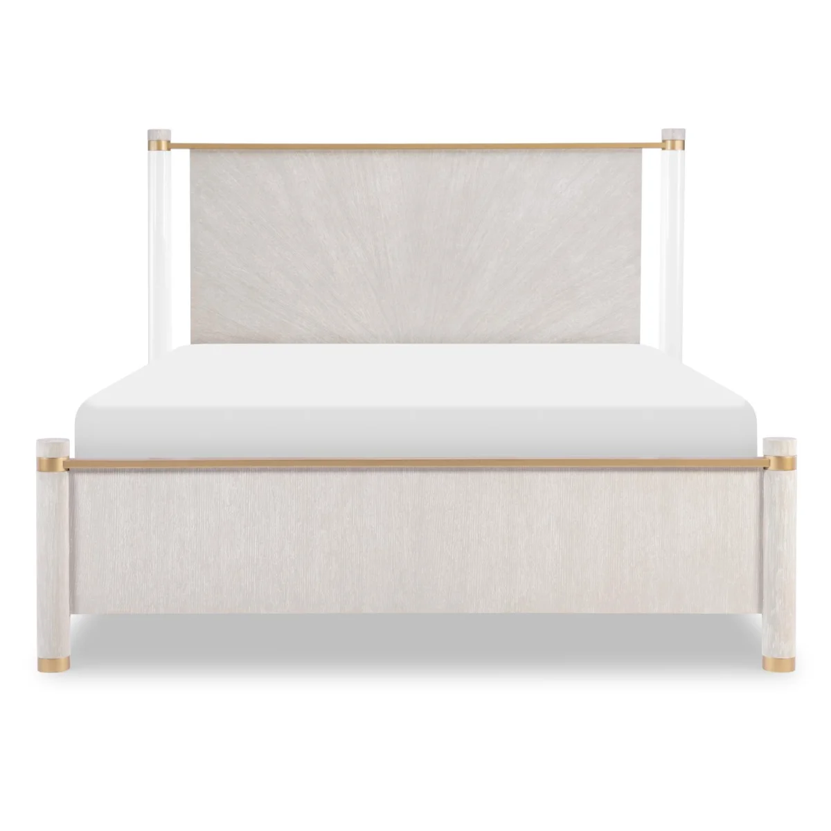 Complete Panel Bed Acrylic Posts Wood Caps Queen 5/0 Beds Beds 6