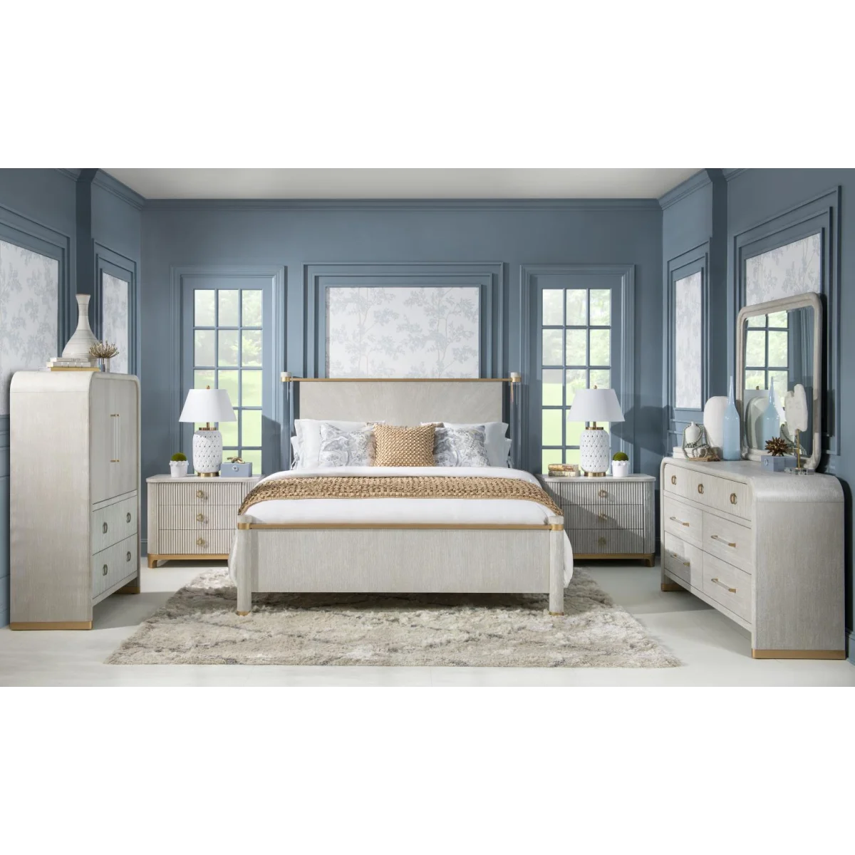Complete Panel Bed Acrylic Posts Wood Caps King 6/6 Beds Beds 8